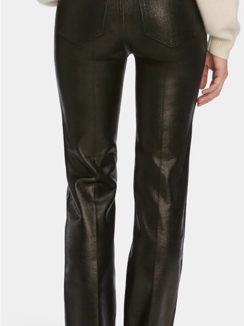 Frame Denim Black Coated Straight-Leg Jeans